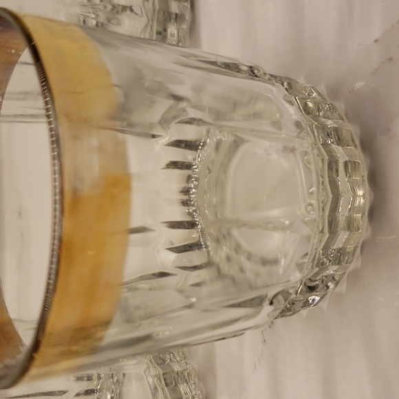 vintage Libbey Set of 4 clear gold band tumblers 22K gold trim 3"Diam x 3.5"h - Picture 6 of 10